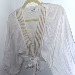 White crop long sleeve